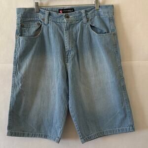 Southpole Blue Denim Men's Jorts Size 38 Retro Y2K Streetwear Jean Shorts 13"